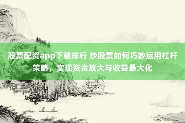 股票配资app下载排行 炒股票如何巧妙运用杠杆策略，实现资金放大与收益最大化